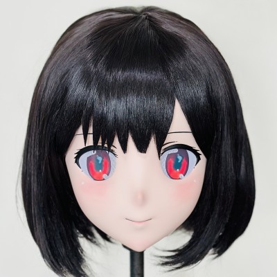(AL224)Customize Character! Female/Girl Resin Full/Half Head With Lock Anime Cosplay Japanese Animego Kigurumi Mask