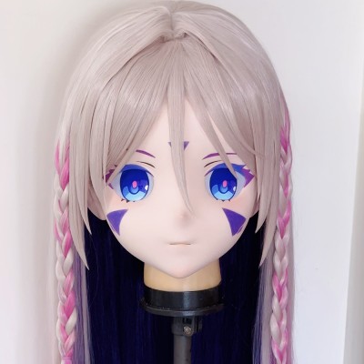 (AL241)Customize Character! Female/Girl Resin Full/Half Head With Lock Anime Cosplay Japanese Animego Kigurumi Mask