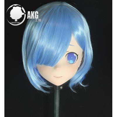 (AL46)Customize Character! Female/Girl Resin Full/Half Head With Lock Anime Cosplay Japanese Animego Kigurumi Mask