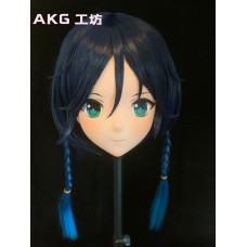 (AL021) Customize Character Female/Girl Resin Half/ Full Head With Lock Cosplay Japanese Anime Game Role Kigurumi Mask