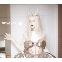 (DM03W Sera)'Dreammask' DMS Crossdressing Full Head With Torso Cosplay Kigurumi Male To Female Silicone Desire Mask Drag Queen (DM03W Sera)'Dreammask' DMS Crossdressing Full Head With Torso Cosplay Kigurumi Male To Female Silicone Desire Mask Drag Queen