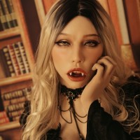 (Poppy+)Vampire Makeup New Design Soft Silicone Female Full Head With Ball Gag DMS Crossdress Sex Playing Doll Mask (Poppy+)Vampire Makeup New Design Soft Silicone Female Full Head With Ball Gag DMS Crossdress Sex Playing Doll Mask