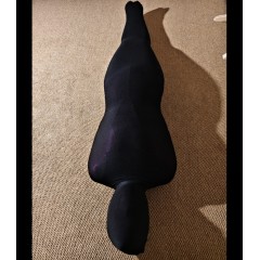 Thick extremely super tight velvet seamless full body stockings sleeping bag mummy bondage pullover one-piece tights