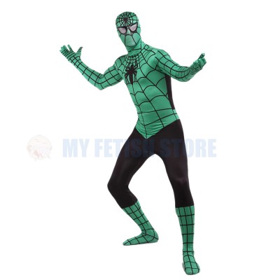 Full Body Green and black Spider-man Lycra Spandex Bodysuit Cosplay Zentai Suit Halloween Fancy Dress Costume Full Body Green and black Spider-man Lycra Spandex Bodysuit Cosplay Zentai Suit Halloween Fancy Dress Costume