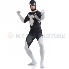 Full Body white and black Spider-man Lycra Spandex Bodysuit Cosplay Zentai Suit Halloween Fancy Dress Costume Full Body white and black Spider-man Lycra Spandex Bodysuit Cosplay Zentai Suit Halloween Fancy Dress Costume