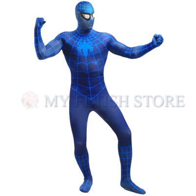 Full Body blue Spider-man Lycra Spandex Bodysuit Cosplay Zentai Suit Halloween Fancy Dress Costume Full Body blue Spider-man Lycra Spandex Bodysuit Cosplay Zentai Suit Halloween Fancy Dress Costume