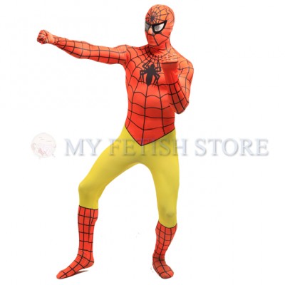Full Body Orange and yellow Spider-man Lycra Spandex Bodysuit Cosplay Zentai Suit Halloween Fancy Dress Costume Full Body Orange and yellow Spider-man Lycra Spandex Bodysuit Cosplay Zentai Suit Halloween Fancy Dress Costume